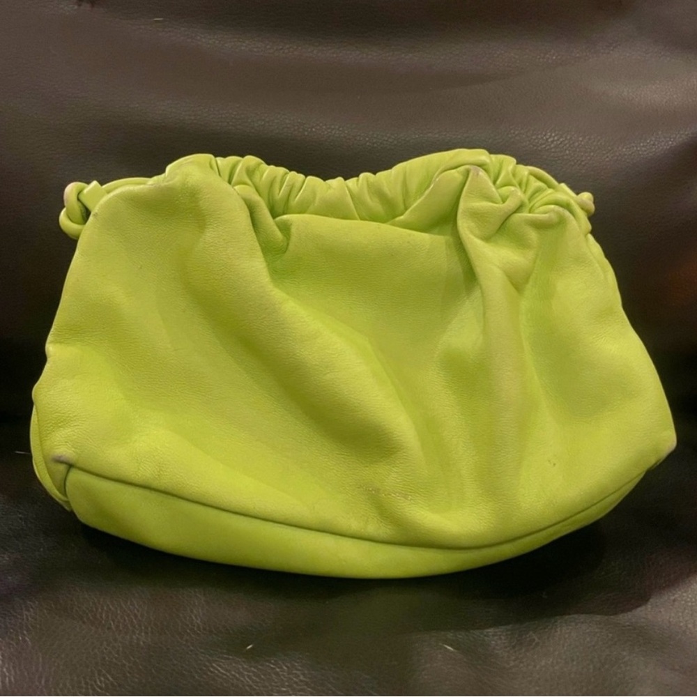 Lime Green Mansur Gavriel Mini Cloud Lambskin Clutch Handbag Final Price